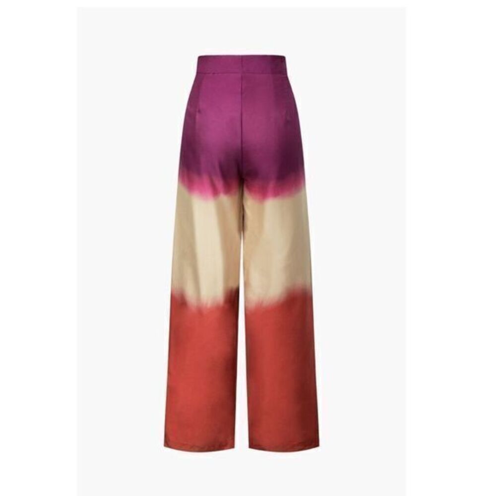 Micas Vibrant Ombre Wide Leg Tie‎ Dye Wide Leg Satin Trousers Size M - Picture 7 of 10